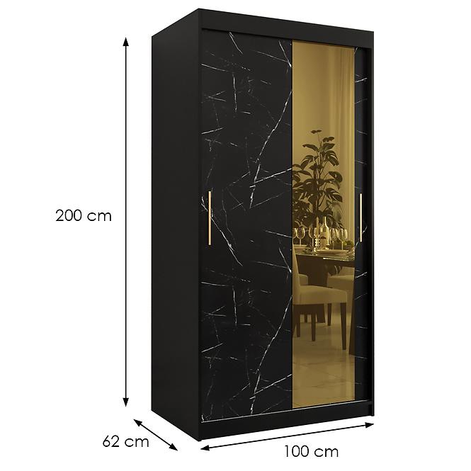 Szekrény Platinum T2 100 fekete márvány/fekete