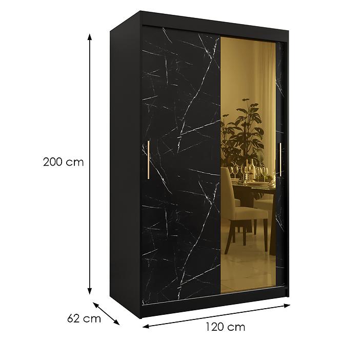 Szekrény Platinum T2 120 fekete márvány/fekete