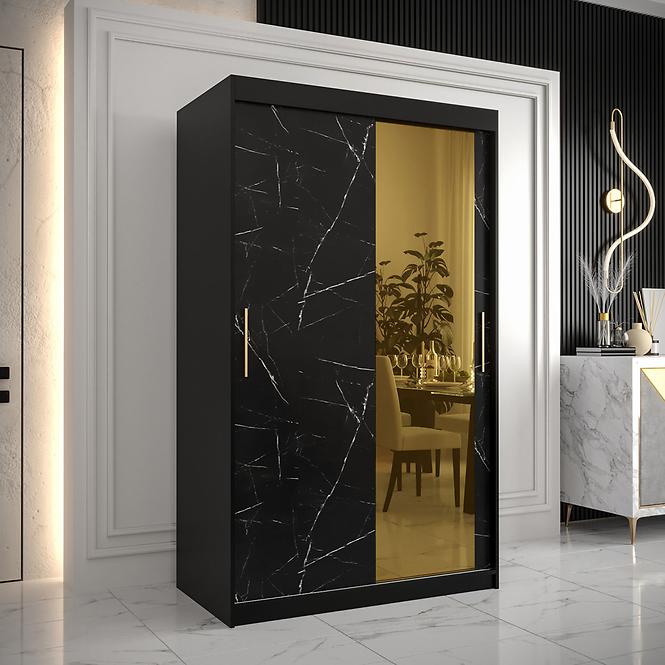 Szekrény Platinum T2 120 fekete márvány/fekete