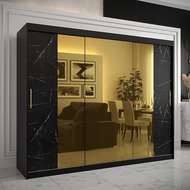 Szekrény Platinum T2 250 fekete márvány/fekete