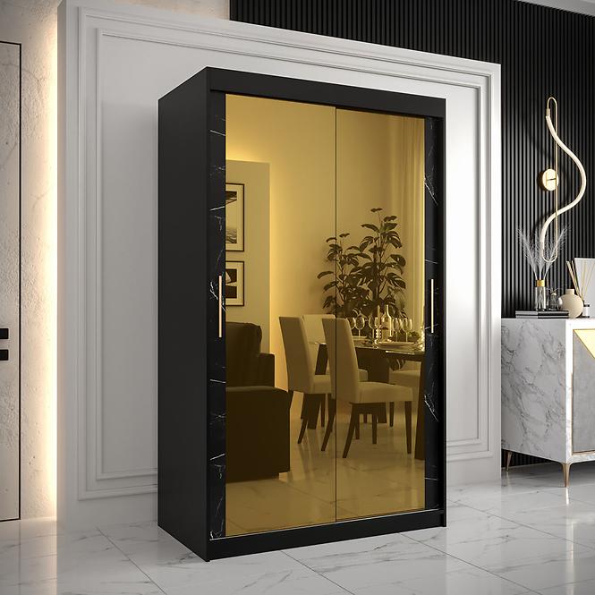 Szekrény Platinum T3 120 fekete márvány/fekete