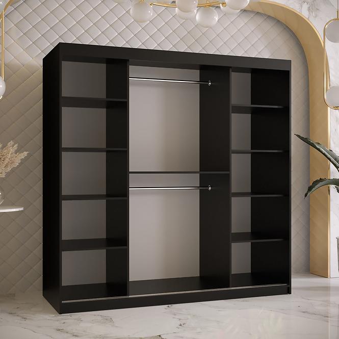 Szekrény Platinum T3 180 fekete márvány/fekete