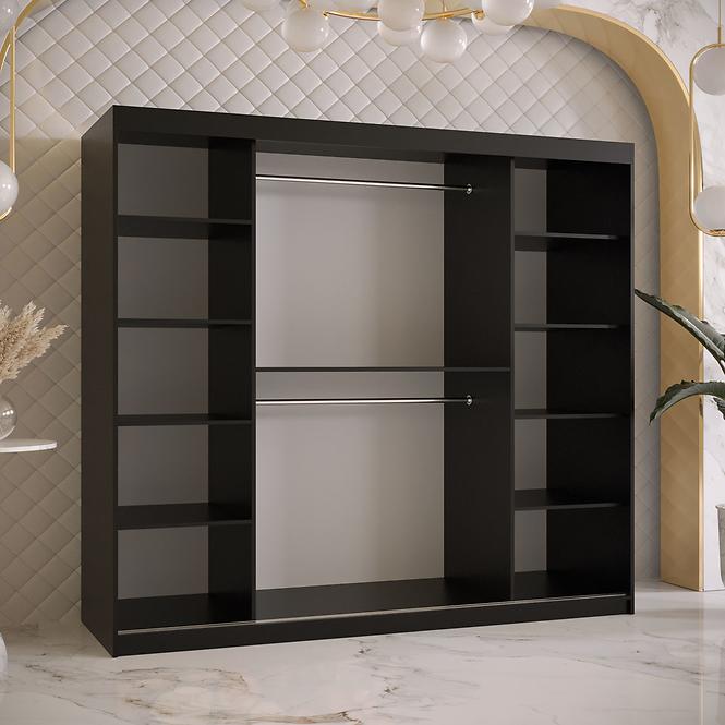 Szekrény Platinum T3 200 fekete márvány/fekete