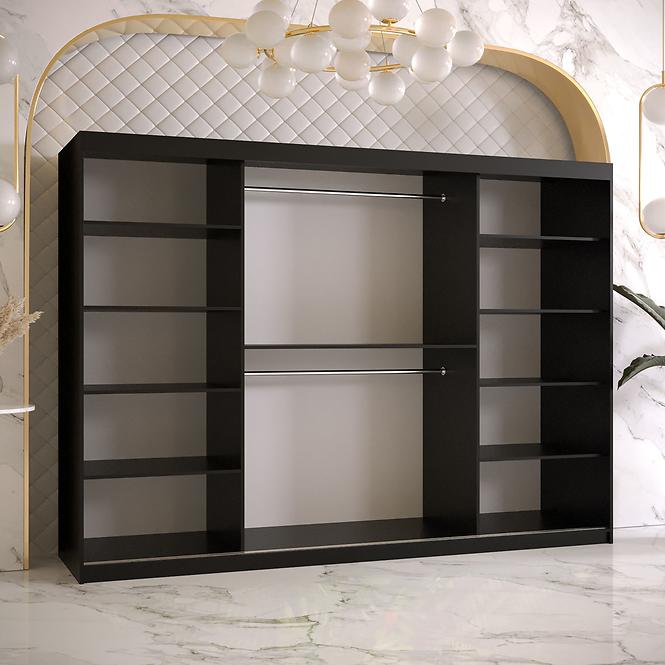 Szekrény Platinum T3 250 fekete márvány/fekete