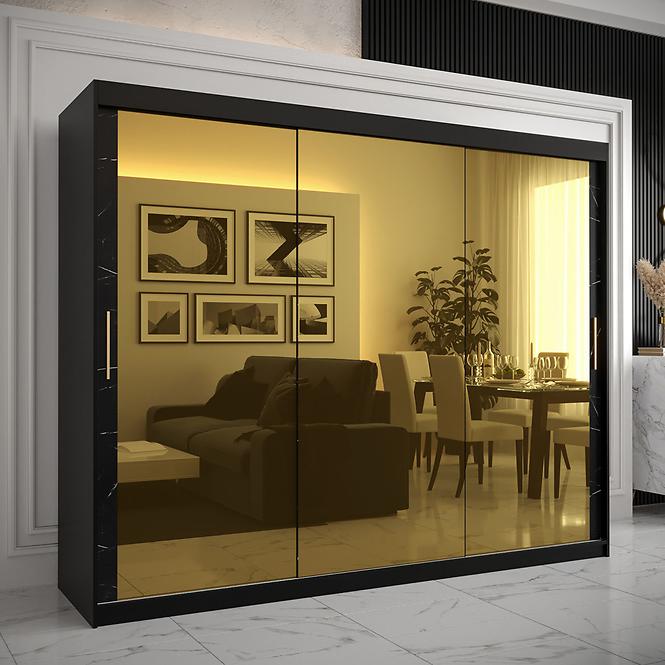 Szekrény Platinum T3 250 fekete márvány/fekete