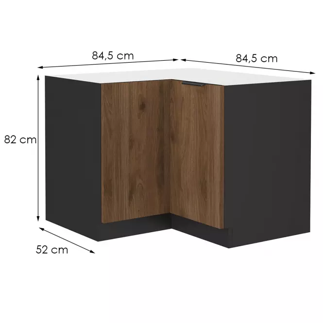 Konyhaszekrény Monza dió okapi 90x90 Dn 2f bb,2