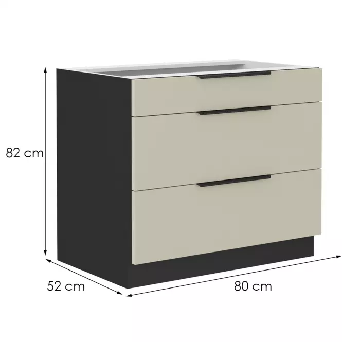 Konyhaszekrény Arona cashmere 80d 3s bb,2