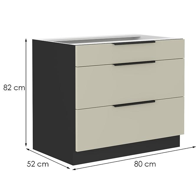 Konyhaszekrény Arona cashmere 80d 3s bb,2