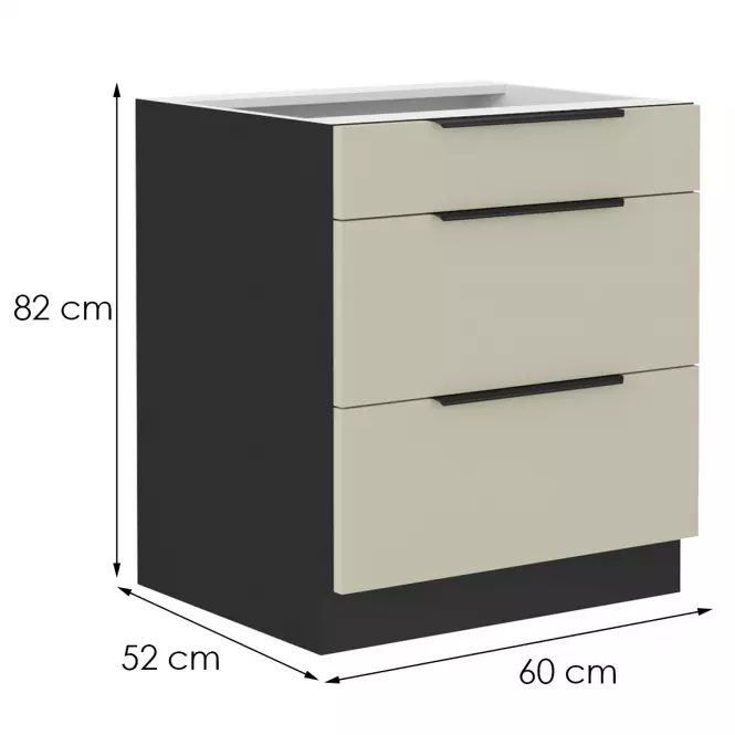 Konyhaszekrény Arona cashmere 60d 3s bb,2