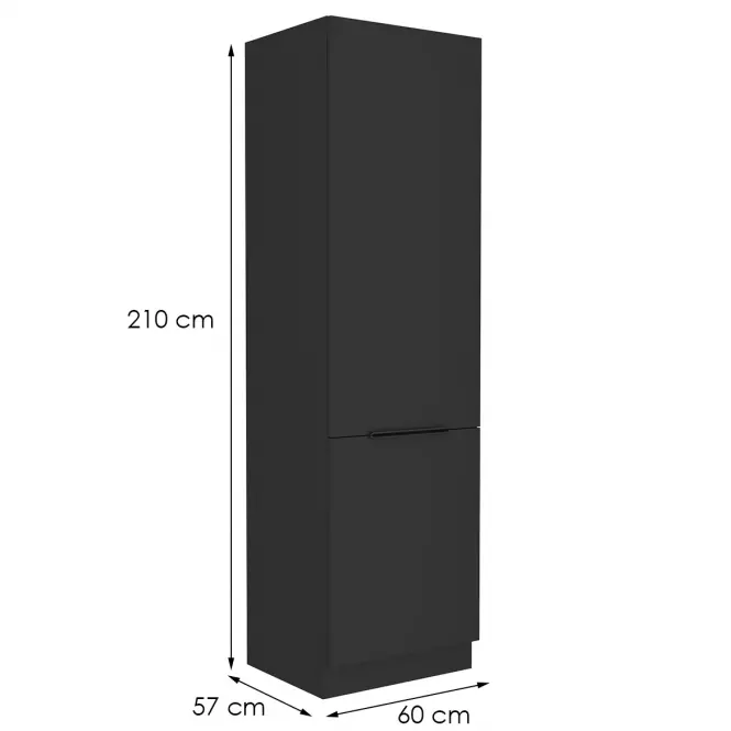Konyhaszekrény Siena fekete matt 60dk-210 2f