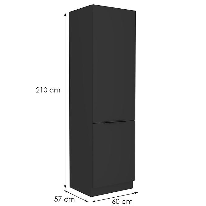 Konyhaszekrény Siena fekete matt 60dk-210 2f