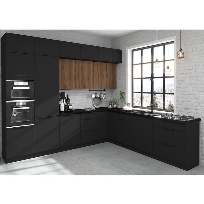 Konyhaszekrény Siena fekete matt 60dk-210 2f