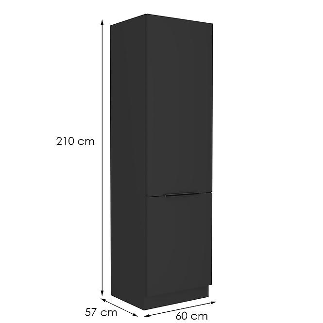 Konyhaszekrény Siena fekete matt 60lo-210 2f,2