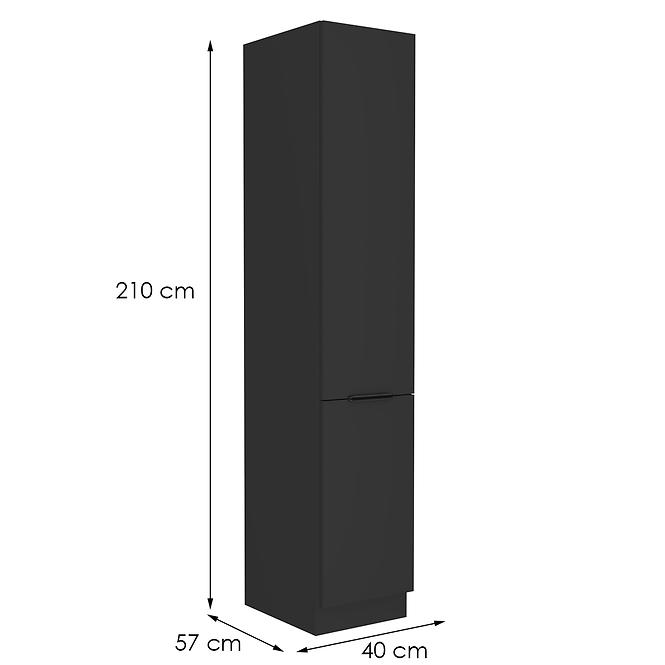 Konyhaszekrény Siena fekete matt 40dk-210 2f