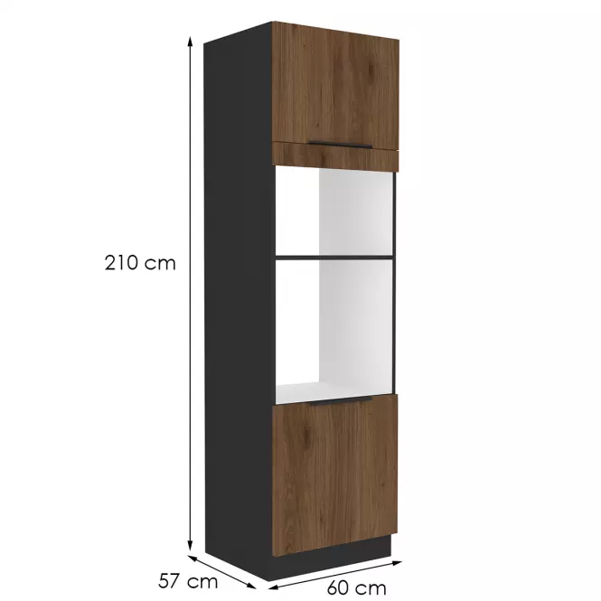 Konyhaszekrény Monza dió okapi 60dpm-210 2f,2