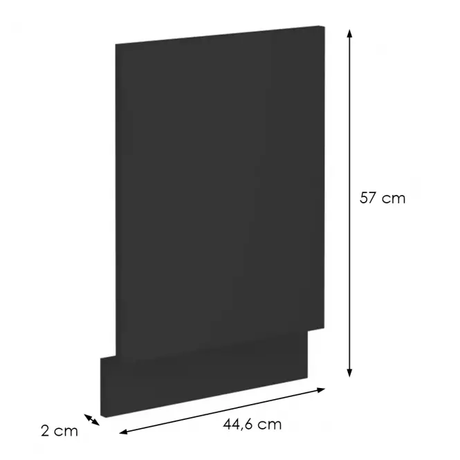 Mosogatógép ajtaja Siena fekete matt Zm 570x446,2