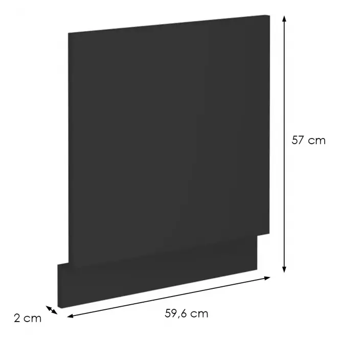 Mosogatógép ajtaja Siena fekete matt Zm 570x596