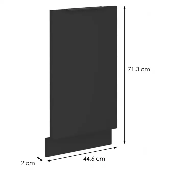 Mosogatógép ajtaja Siena fekete mat Zm 713x446