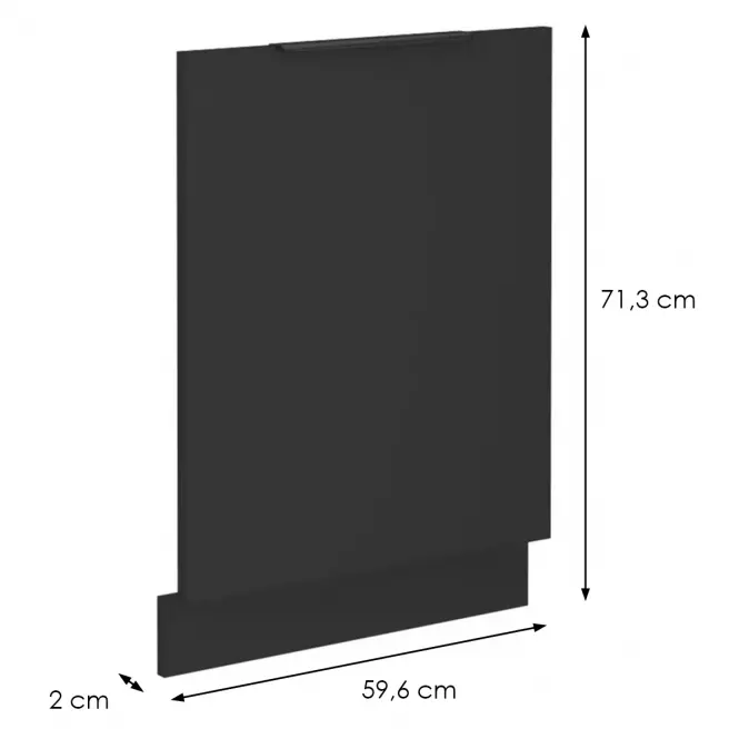 Mosogatógép ajtaja Siena fekete matt Zm 713x596,2