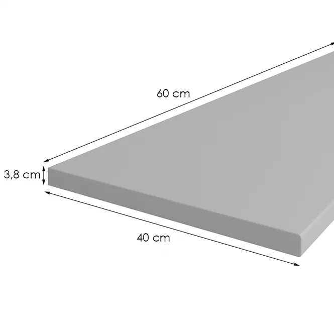 Konyhai munkalap 40 cm/38 mm Inox szürke F76112