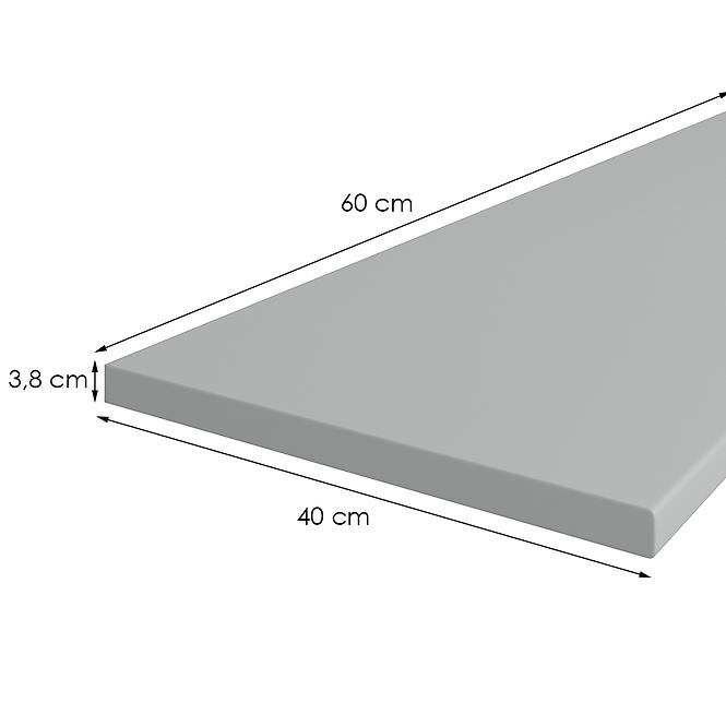 Konyhai munkalap 40 cm/38 mm Inox szürke F76112