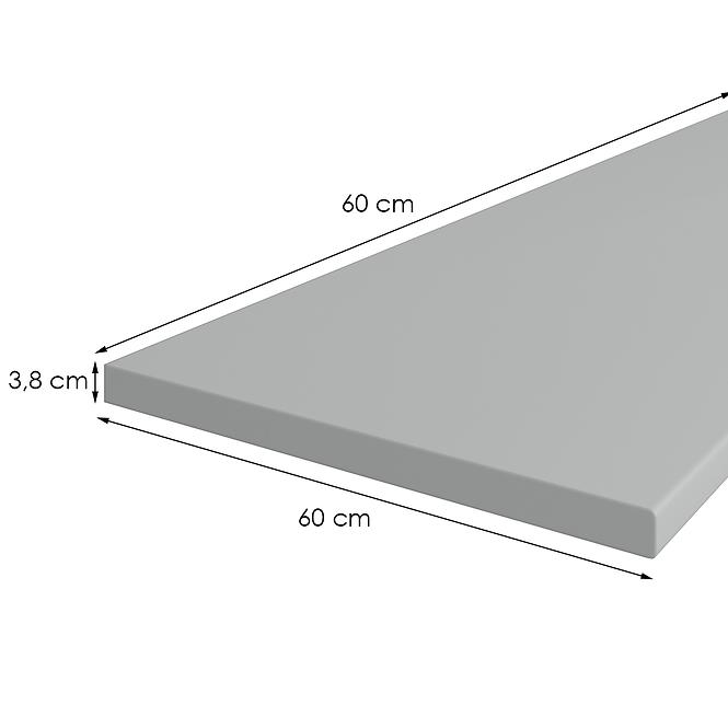 Konyhai munkalap 60 cm/38 mm Inox szürke F76112