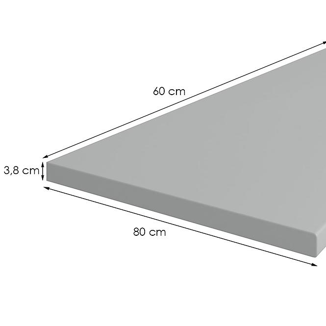 Konyhai munkalap 80 cm/38 mm Inox szürke F76112