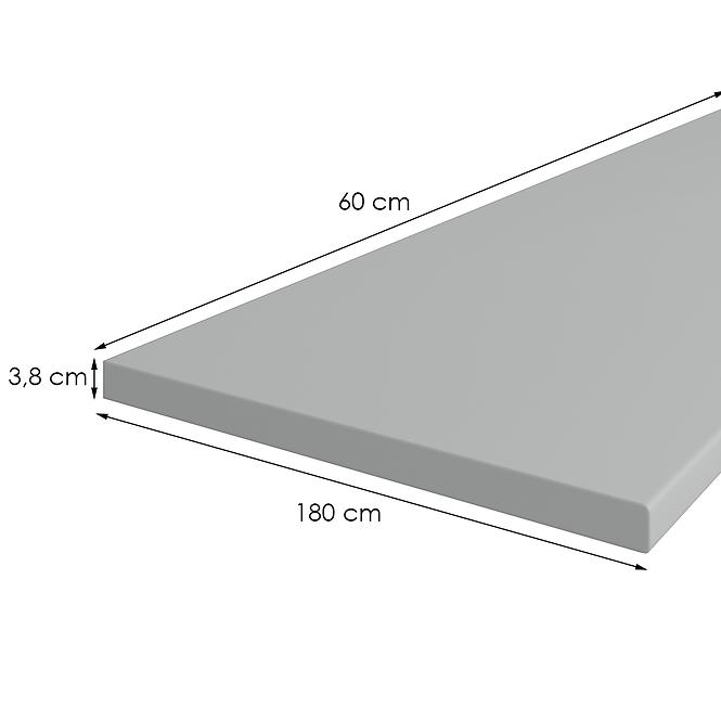 Konyhai munkalap 180 cm/38 mm Inox szürke F76112