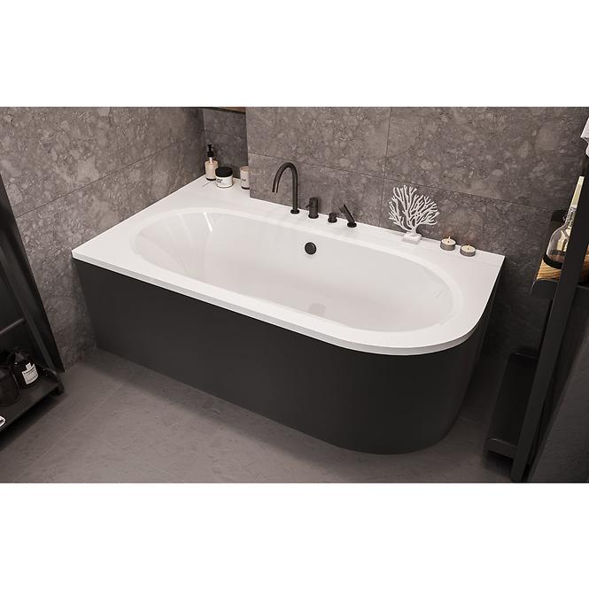 Panel a fürdőkádhoz Avita 160/75 L/P, fekete