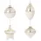 Üveggömb fehér arany mix 8 cm 1107224