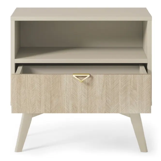 Éjjeliszekrény Forest S54 homokbézs/ halszálkás scandi,4