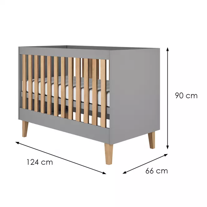 Baba ágy Dziecięce Kubi szürke 60x120