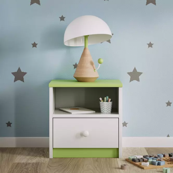 Éjjeliszekrény Babydreams zöld,6