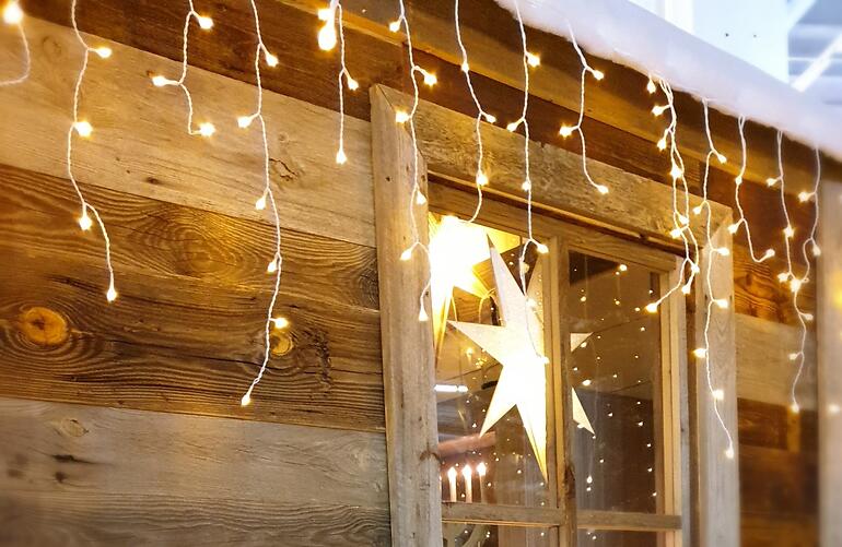 Karácsonyi fények LED sople 100l zew. Trans+gn+flash biały kabel10