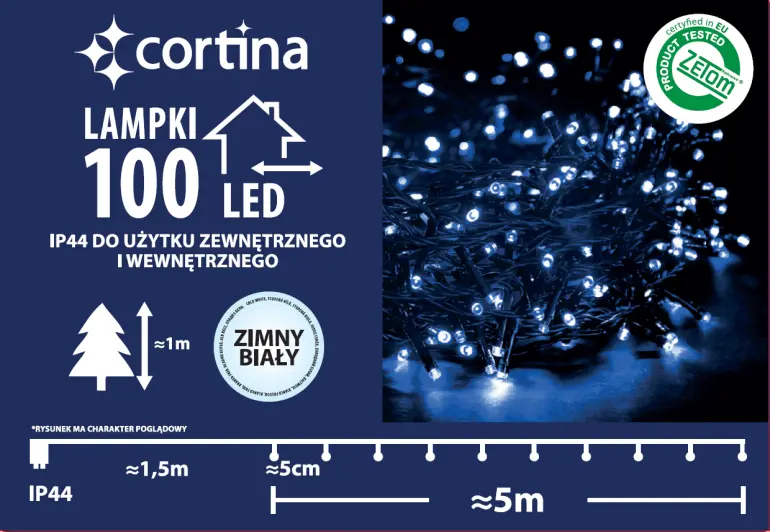 Karácsonyi fények LED 100l 652/21 zew. Cw