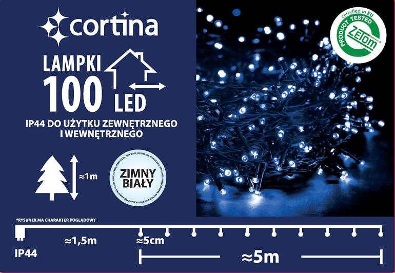 Karácsonyi fények LED 100l 652/21 zew. Cw
