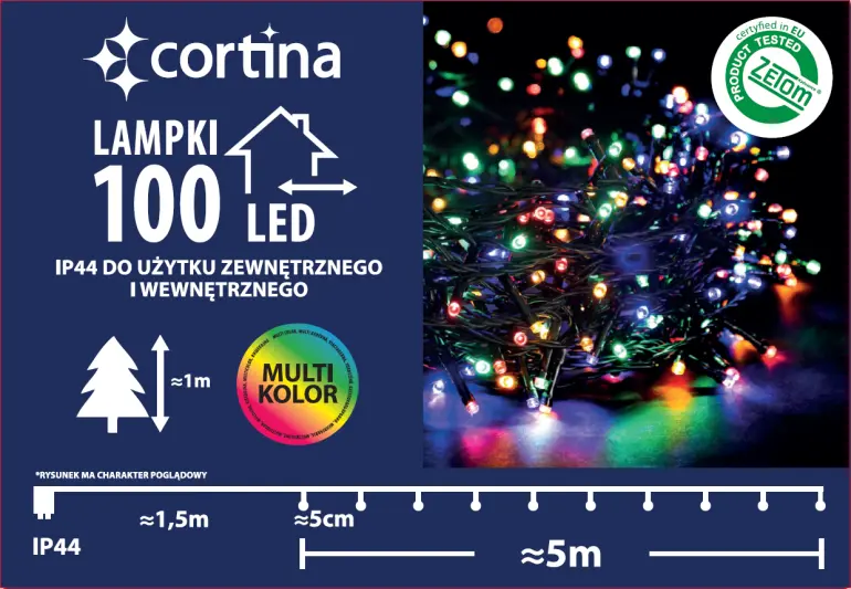 Karácsonyi fények LED 100l 652/21 zew. Multi