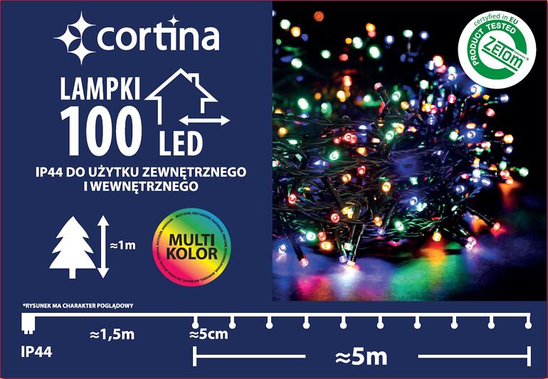 Karácsonyi fények LED 100l 652/21 zew. Multi,3