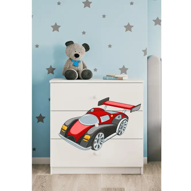 Komód gyermek számára Babydreams fehér – Auto,5