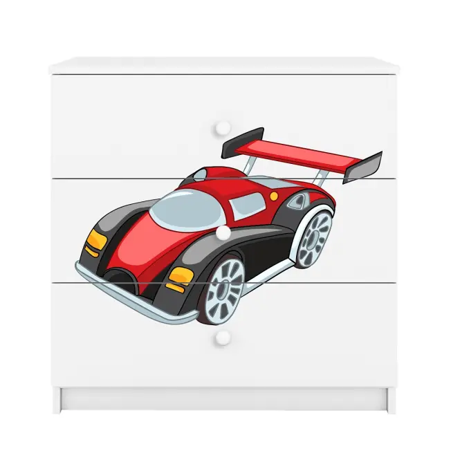 Komód gyermek számára Babydreams fehér – Auto,3