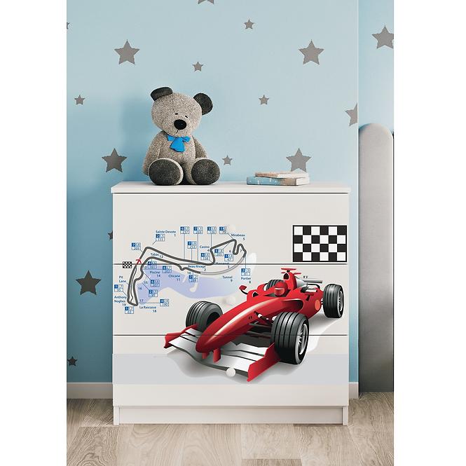 Komód gyermek számára Babydreams fehér – versenyző,5
