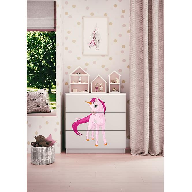 Komód gyermek számára Babydreams fehér – Egyszarvú