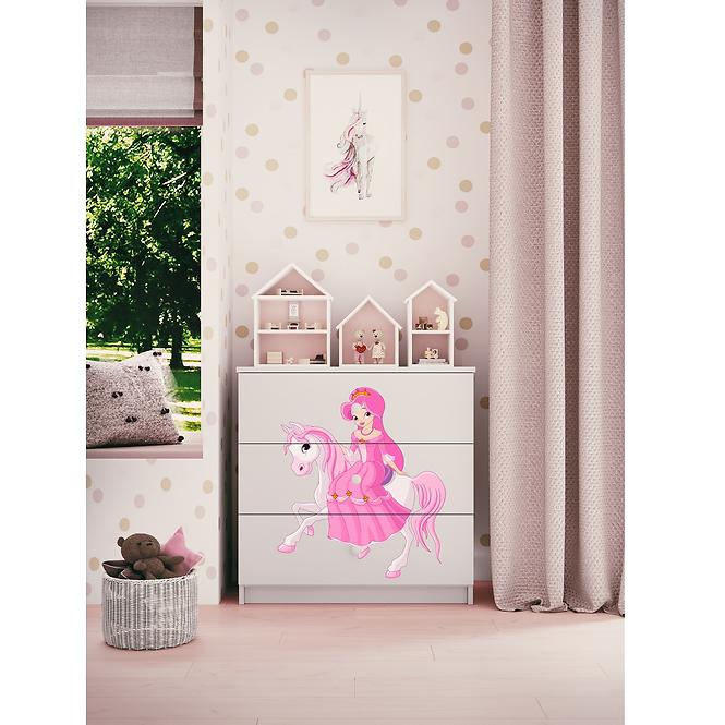 Komód gyermek számára Babydreams fehér – Hercegnő 1