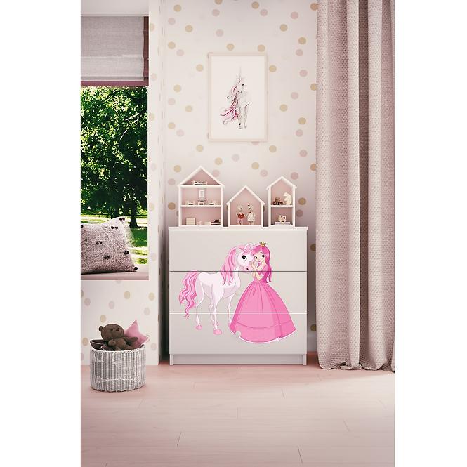 Komód gyermek számára Babydreams fehér – Hercegnő 2