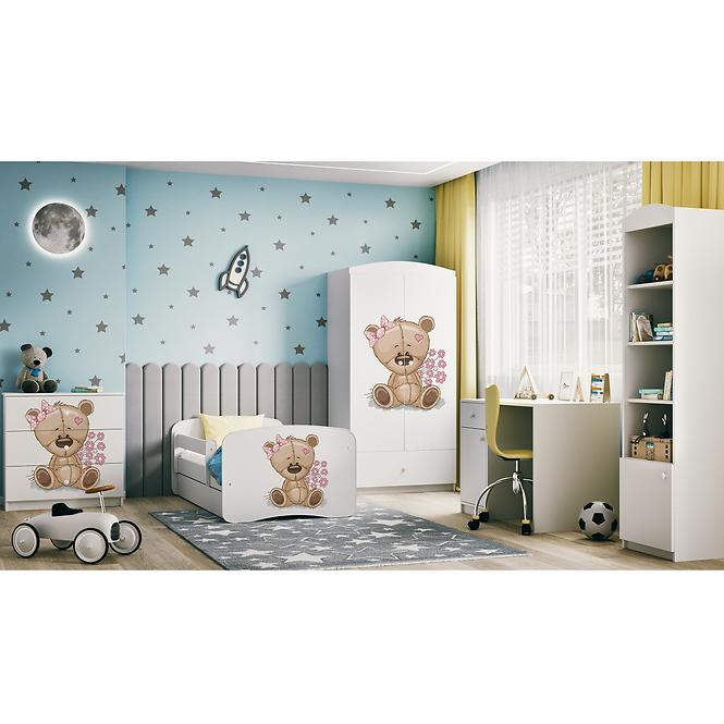 Komód gyermek számára Babydreams fehér – Medve Virágok
