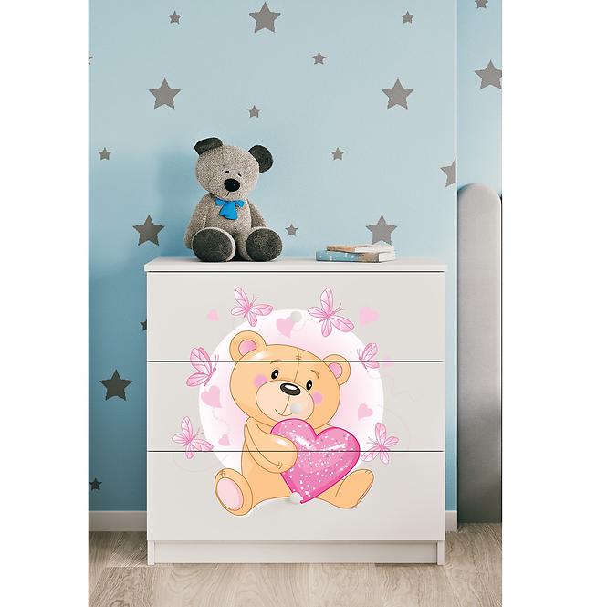 Komód gyermek számára Babydreams fehér – Medve Pillangó,6