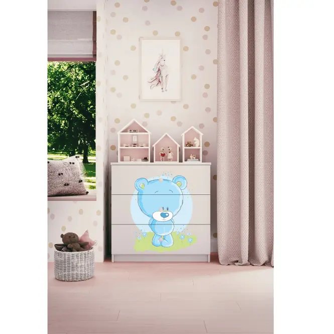 Komód gyermek számára Babydreams fehér – Medve Modrá