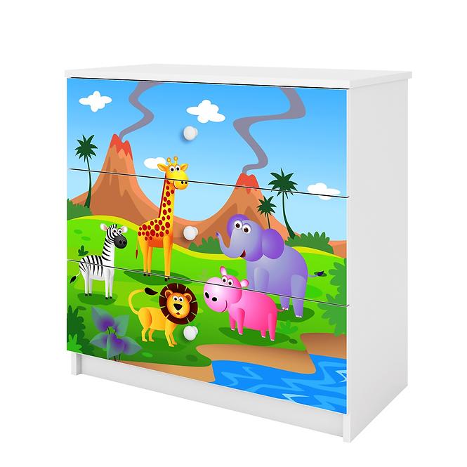 Komód gyermek számára Babydreams fehér – Safari,3