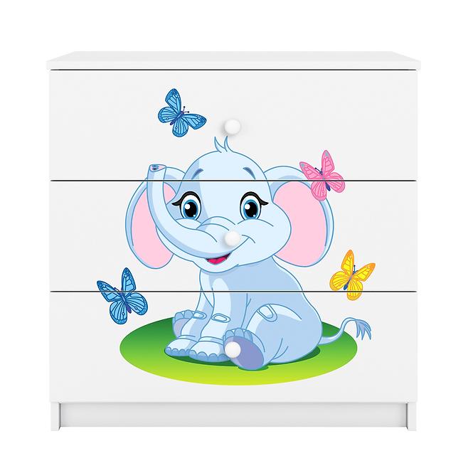 Komód gyermek számára Babydreams fehér – Egy elefánt,4