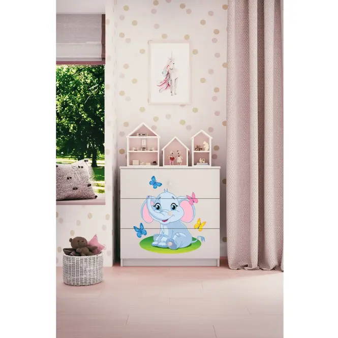 Komód gyermek számára Babydreams fehér – Egy elefánt,5